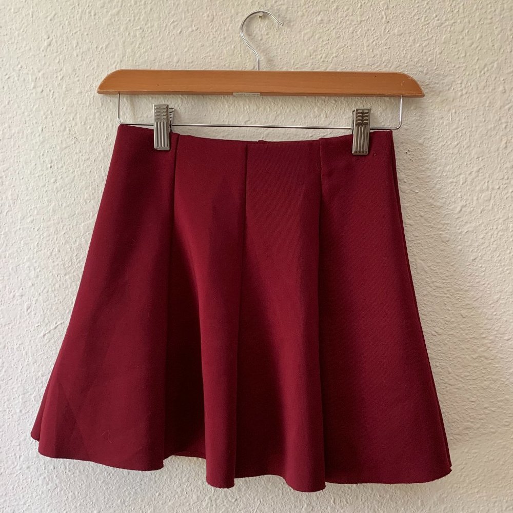 Maroon Mini Circle Skirt